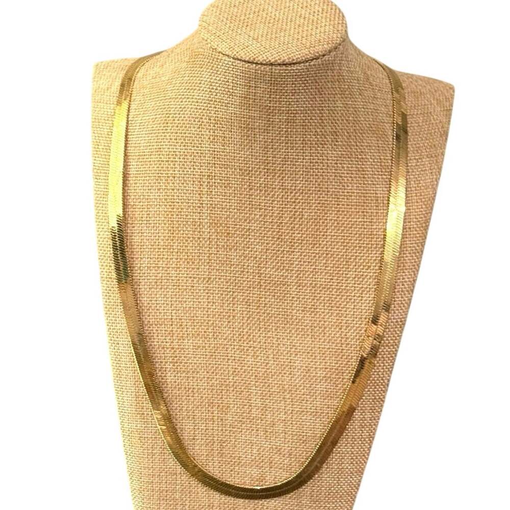 Gold-Plated Herringbone Chain With Clasp